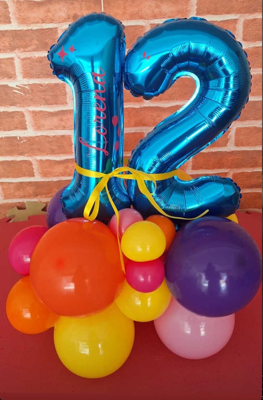 Bublle Com  2 Numerais (Arranjo de Bexiga Personalizado)  - feste_se_peguemonte