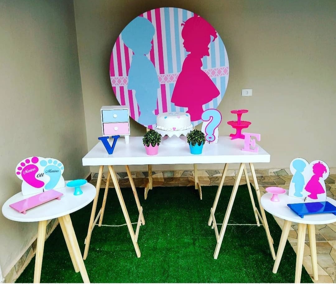 Kit Chá Revelação Azul Ou Rosa - feste_se_peguemonte