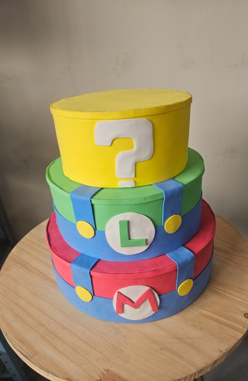 Bolo 3 Camadas Tema Mario Bross@ - feste_se_peguemonte