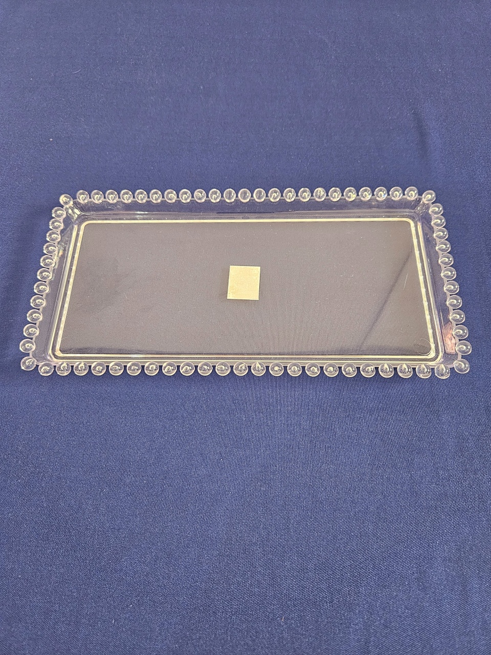 Bandeja Retangular 25X13  Borda Com Detalhe Transparente  - feste_se_peguemonte