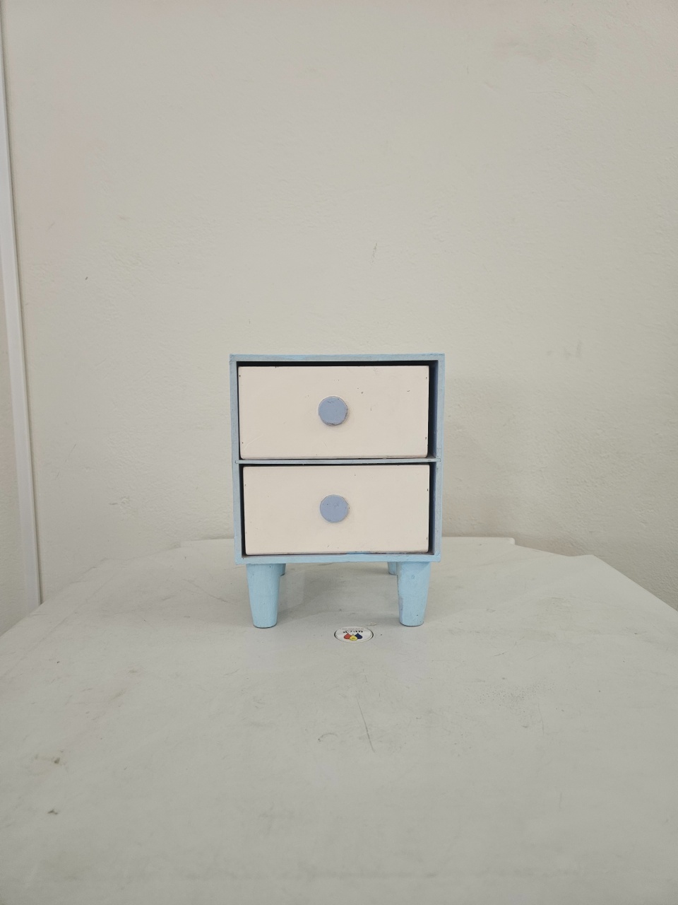 Mini Gaveteiro  Branco Azul  - feste_se_peguemonte