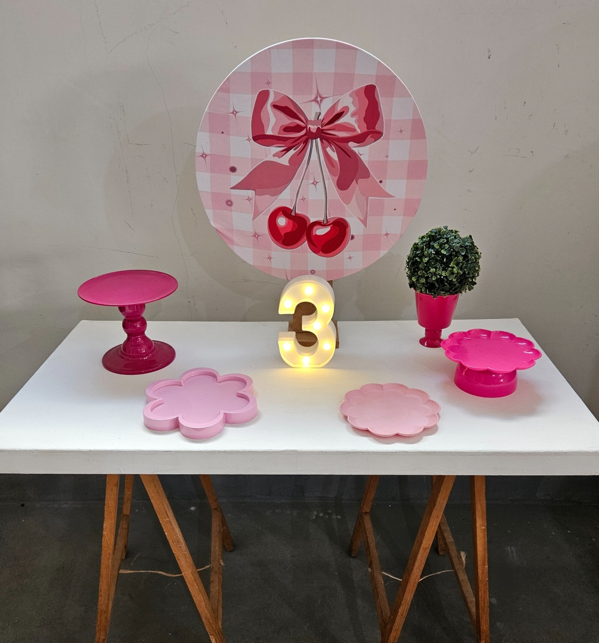 Mini Kit Básico Laço Com Cereja  - feste_se_peguemonte