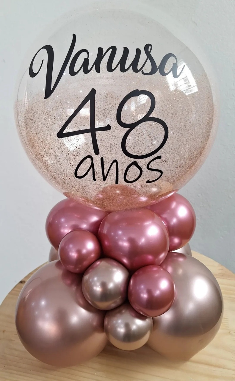 Bublle Aniversário (Arranjo de Bexiga Personalizado)  - feste_se_peguemonte
