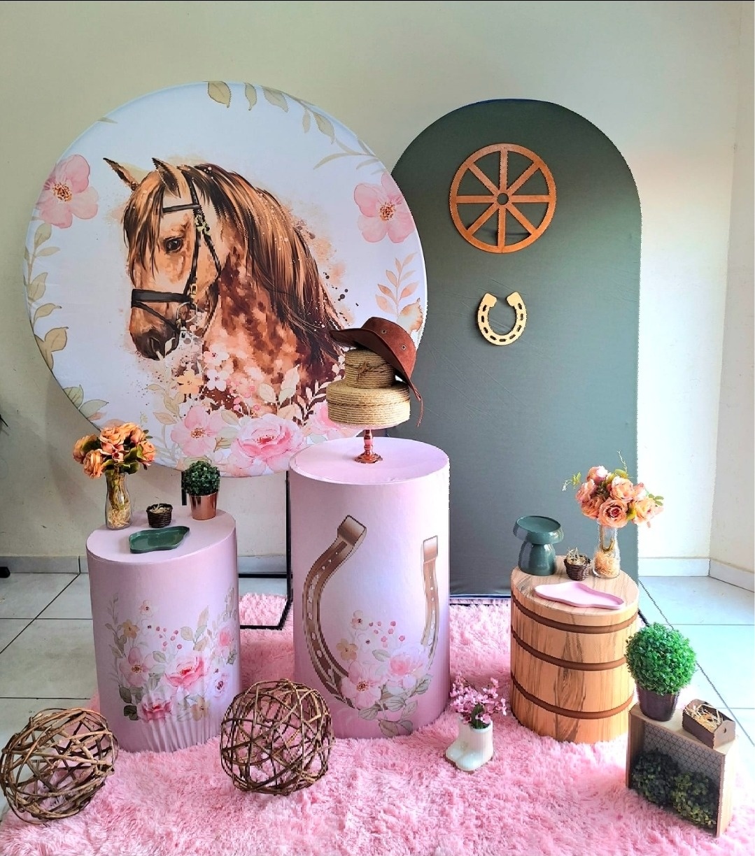 Kit Country Rosa (Cavalo, Fazenda, Country) - feste_se_peguemonte