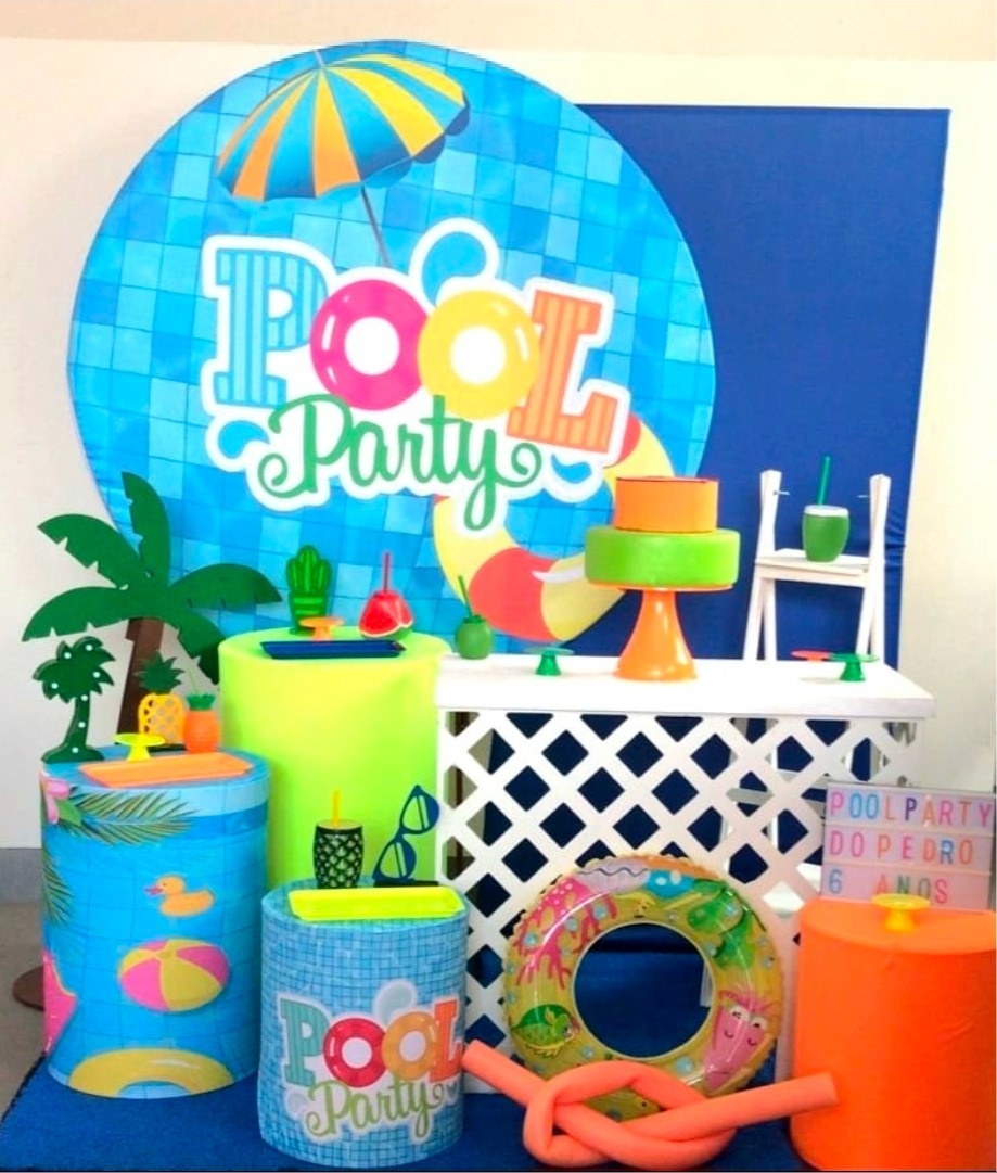 Kit Blue Pool (Pool Party, Festa Na Piscina, Férias, Verão) - feste_se_peguemonte
