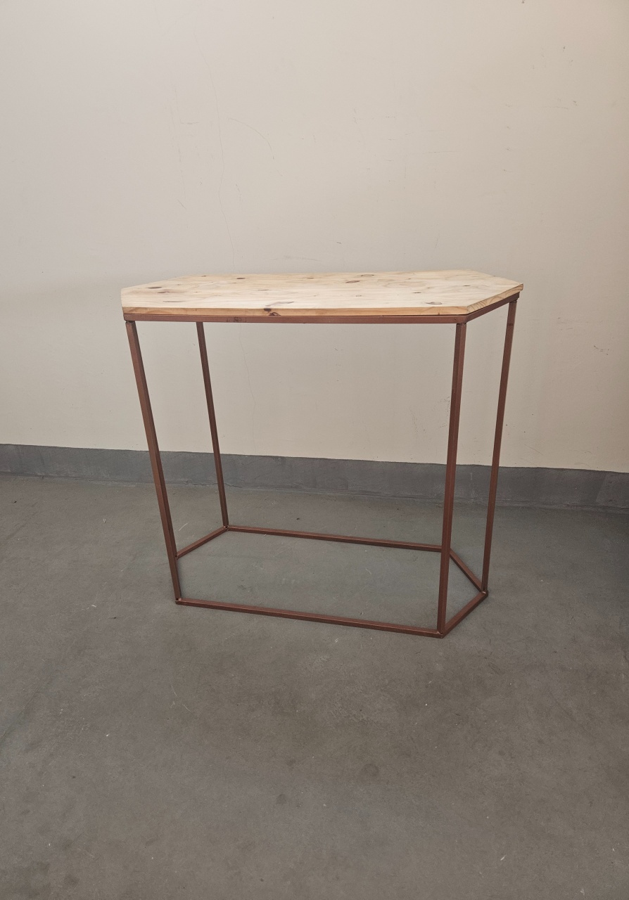 Mesa Hexagonal Gg Rosê Gold Aparador  - feste_se_peguemonte