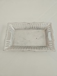 Bandeja Pequena 23X15 Prata Borda Vazada - imagem 1