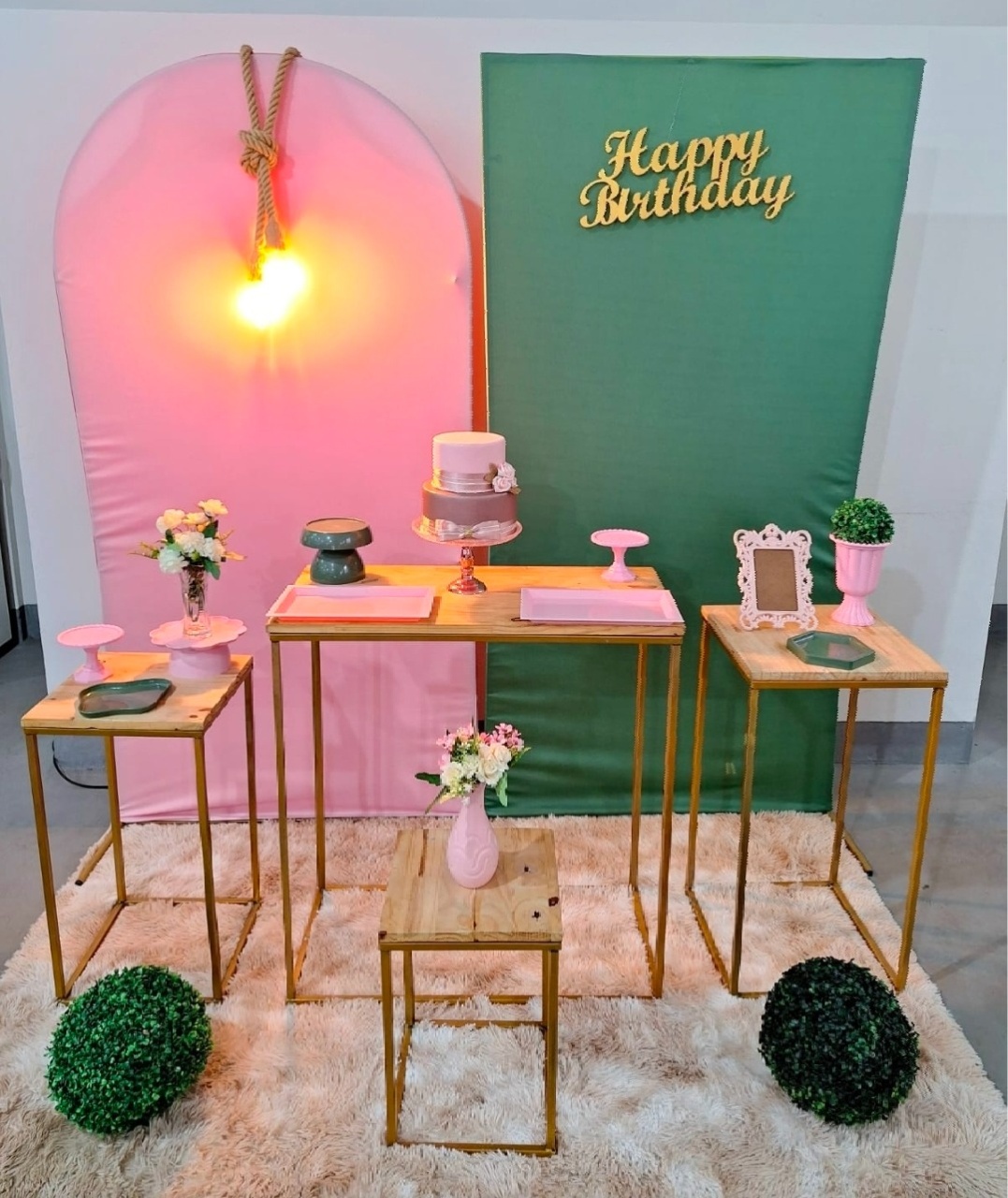 Kit Happy Birthday Verde E Rosa Ii - feste_se_peguemonte