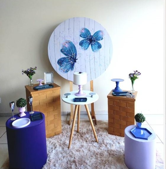 Kit Borboleta Azul E Roxo - feste_se_peguemonte