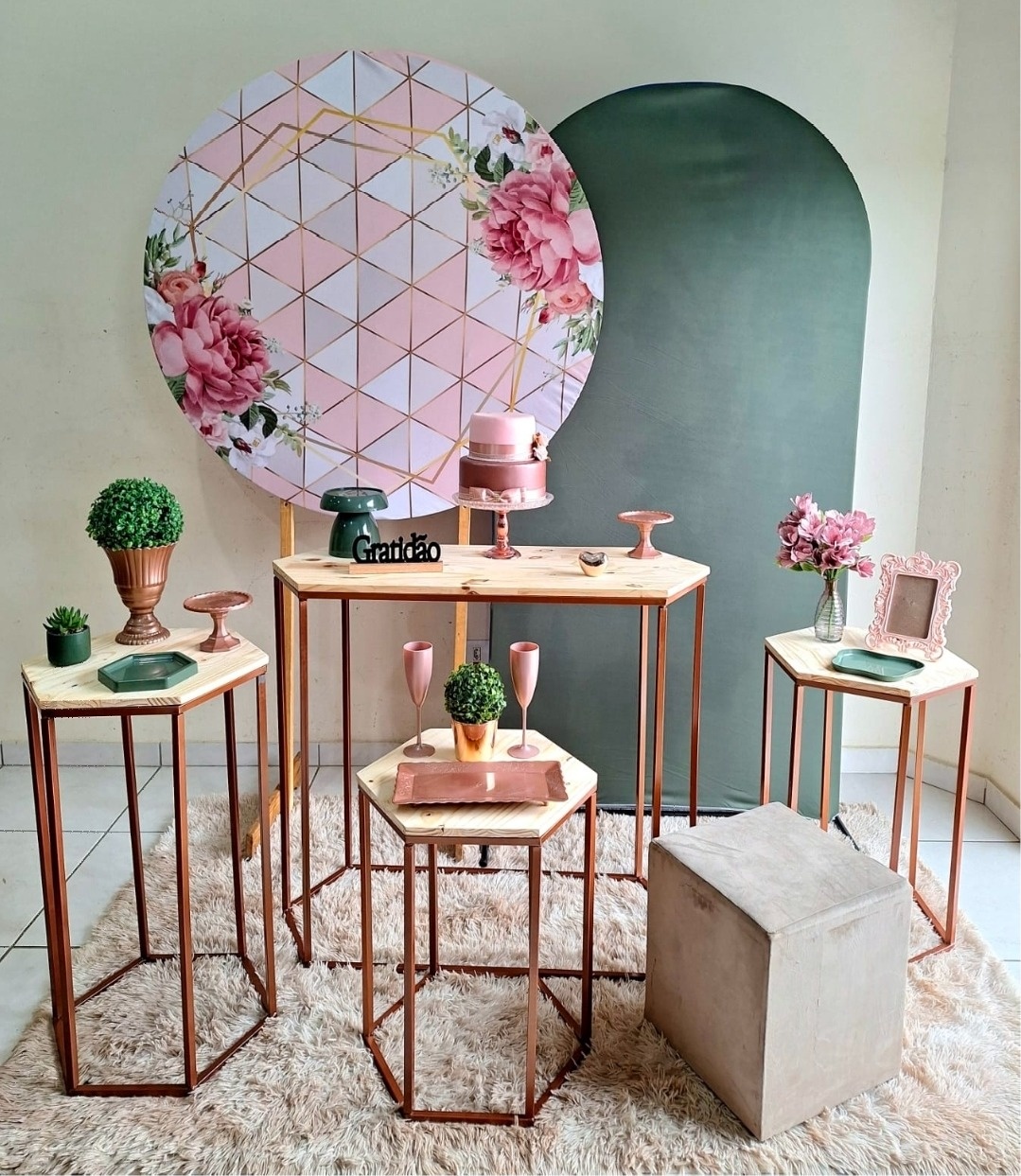 Kit Rosa & Oliva (Tema Floral) - feste_se_peguemonte