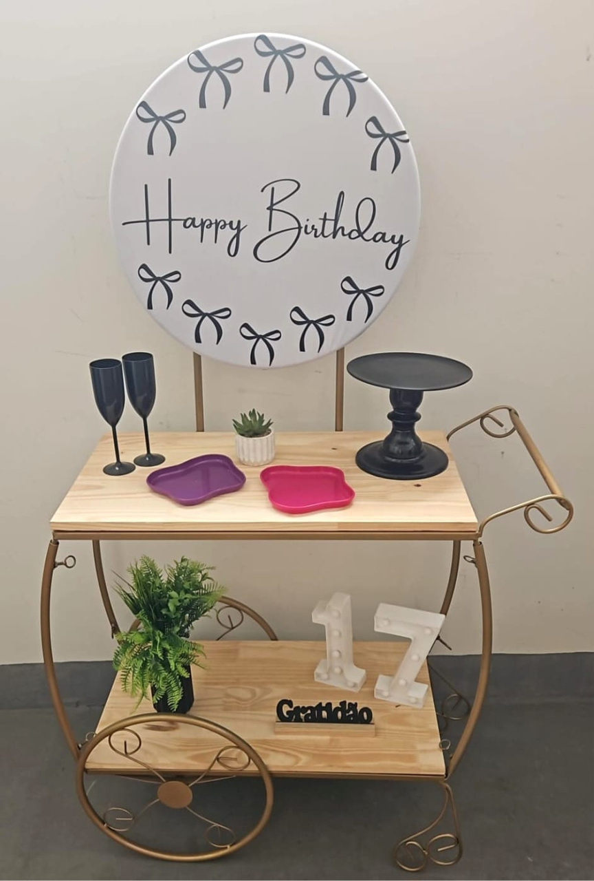 Mini Kit Especial Happy Birthday Branco E Preto  - feste_se_peguemonte
