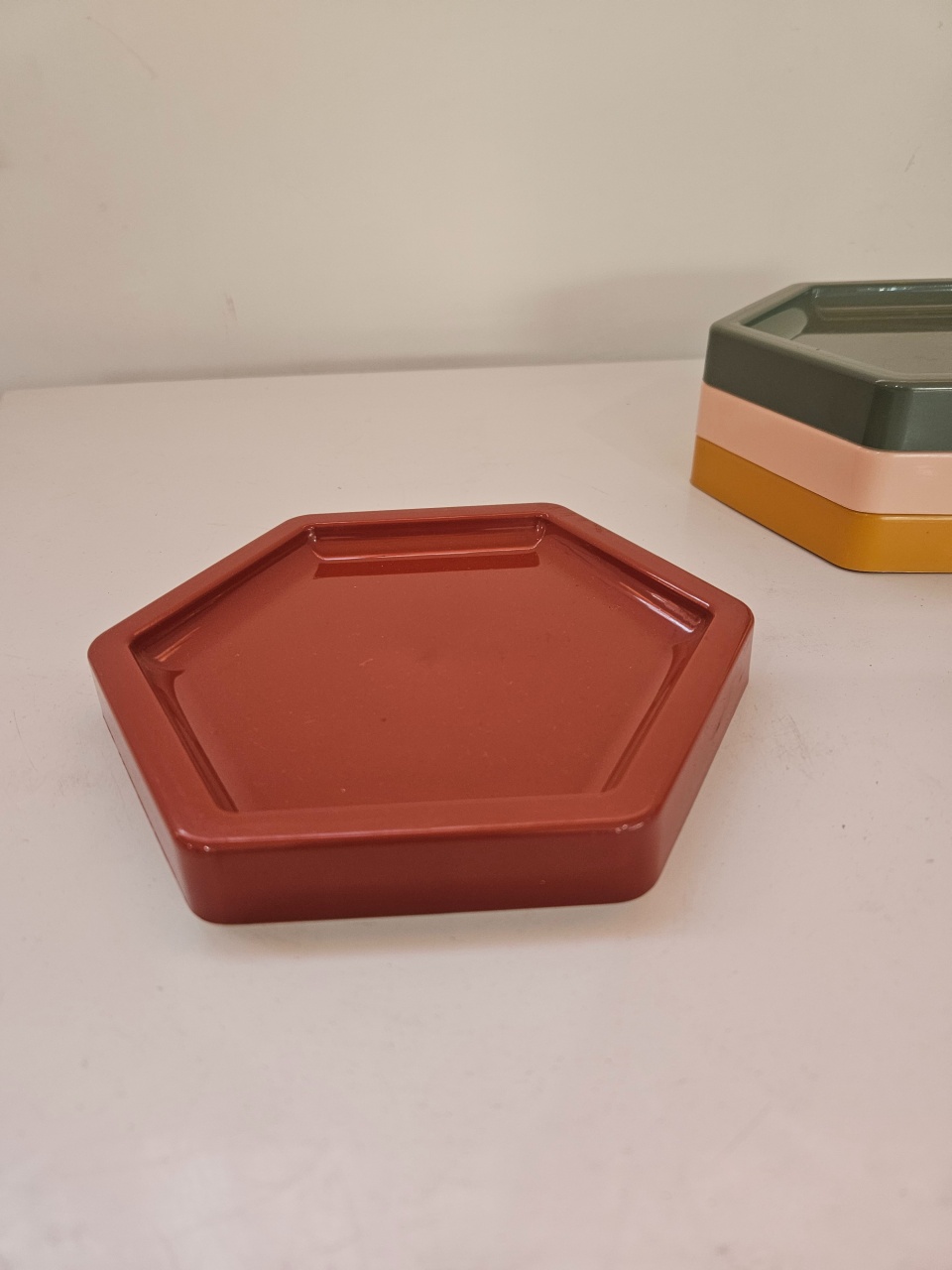 Bandeja Sextavada 15Cm Terracota  - feste_se_peguemonte