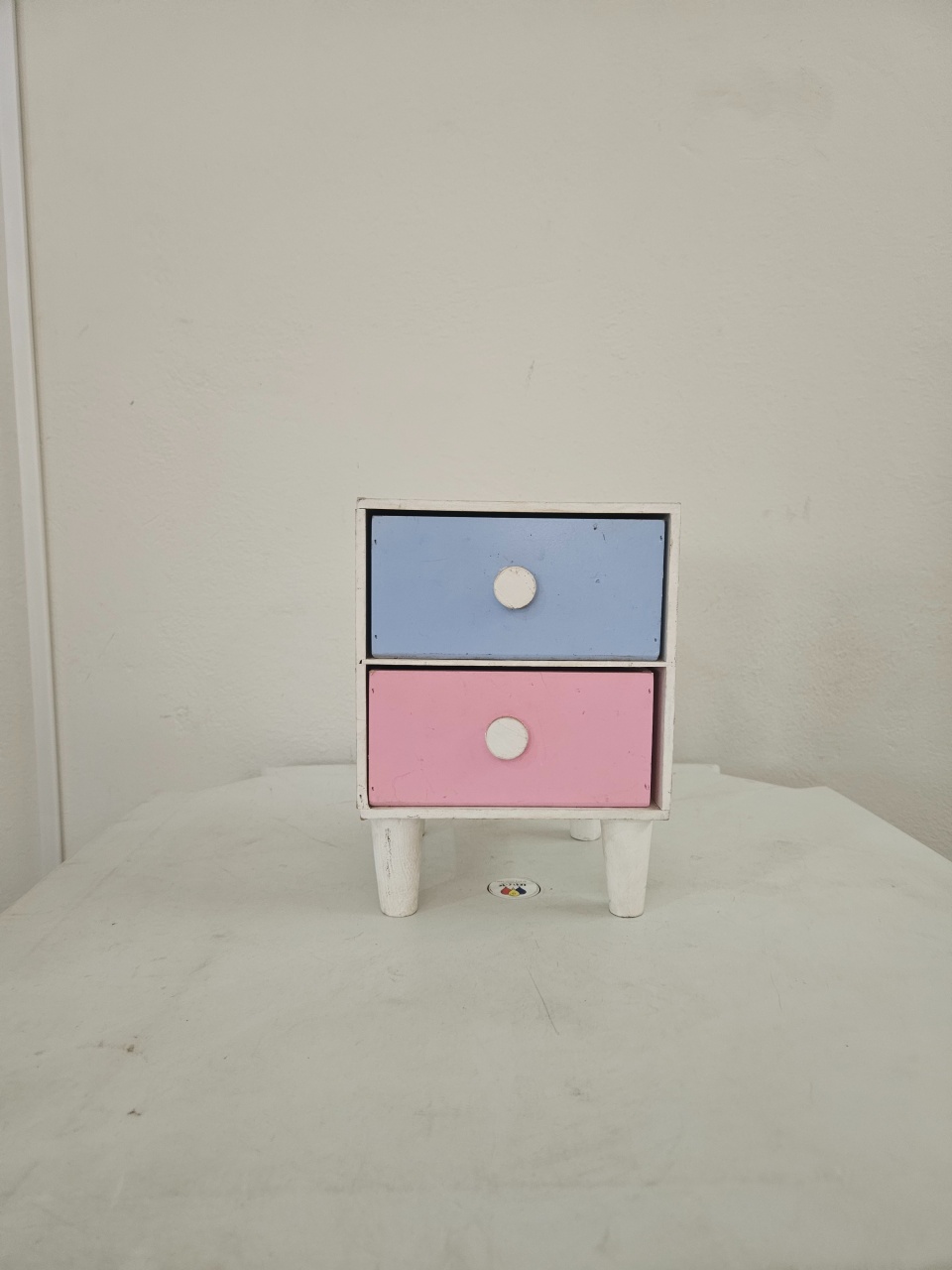 Mini Gaveteiro Branco Rosa Azul - feste_se_peguemonte