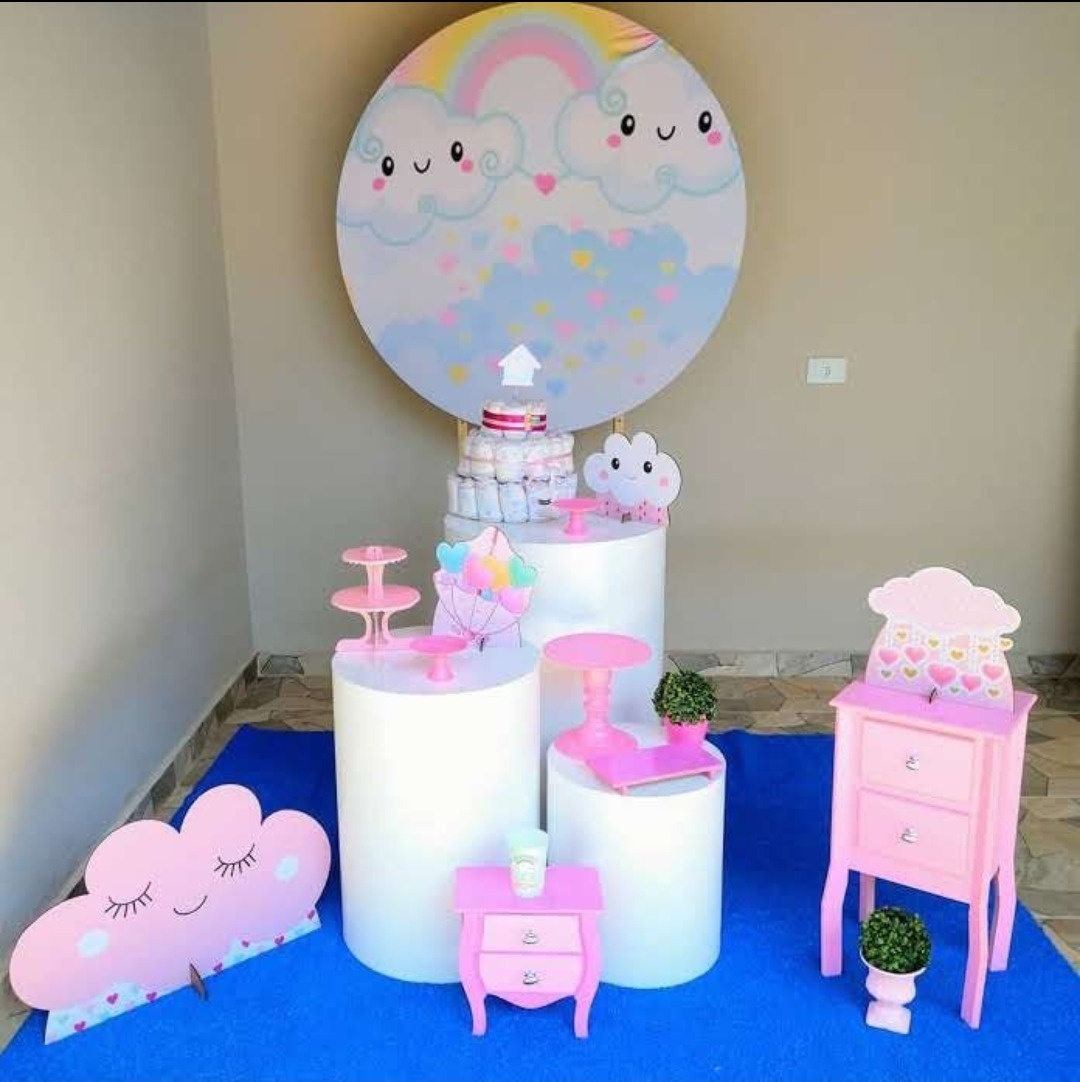 Kit Chuva de Amor Rosa (Chá de Bebe) - feste_se_peguemonte