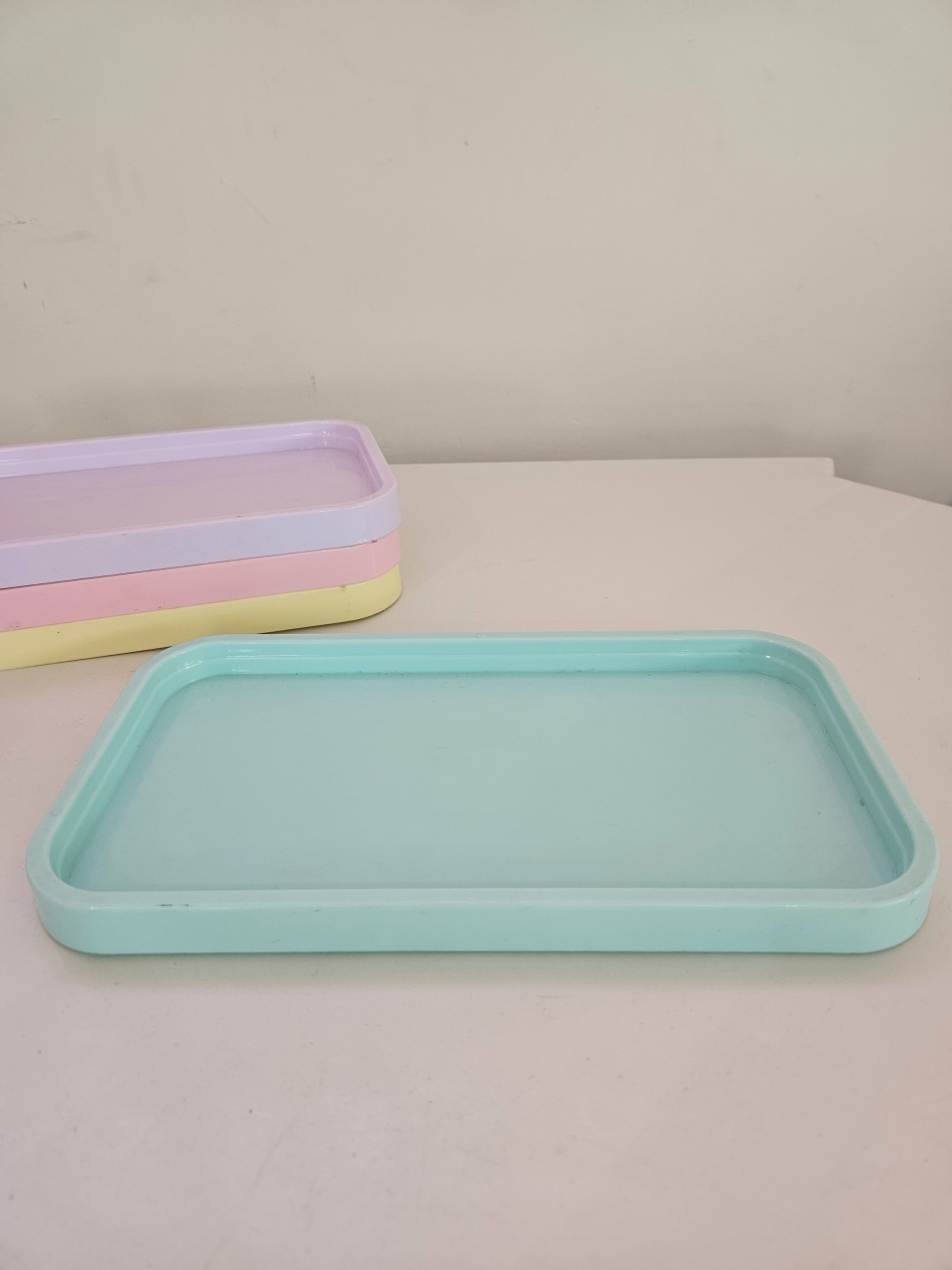 Bandeja Verde Candy Retangular Borda Arredondada 30X16Cm  - feste_se_peguemonte