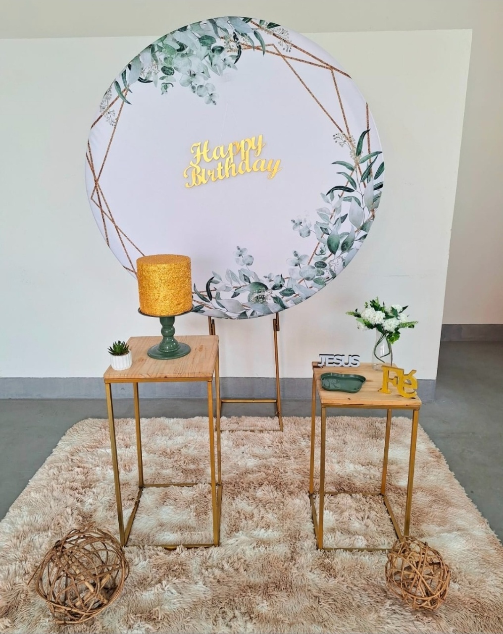 Kit Happy Birthday Verde Clean (Floral) - feste_se_peguemonte
