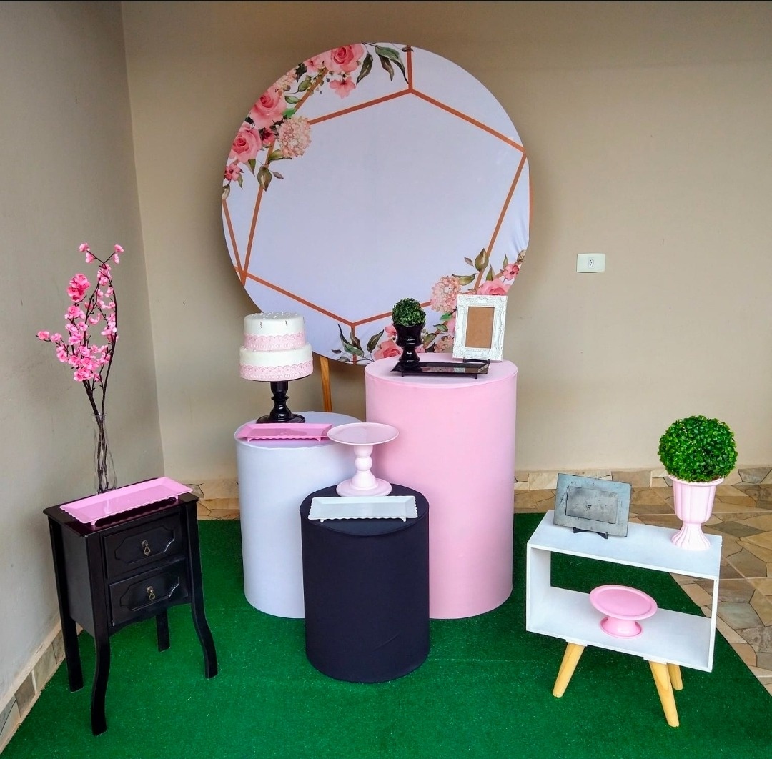 Kit Rosa E Preto (Floral) - feste_se_peguemonte