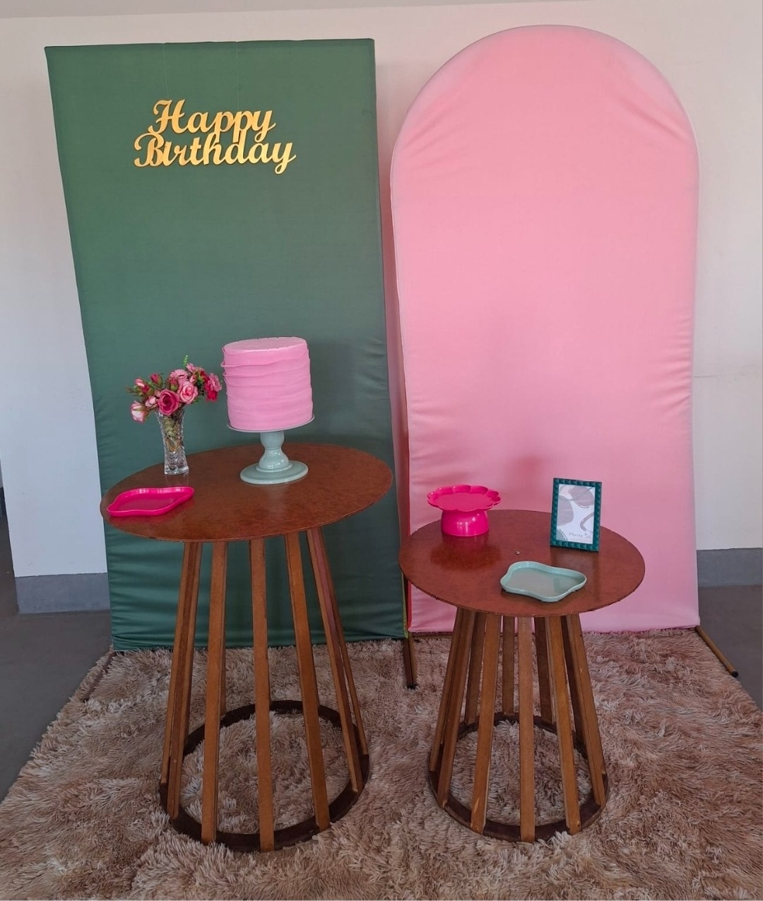 Kit Happy Birthday Verde E Rosa I Clean - feste_se_peguemonte