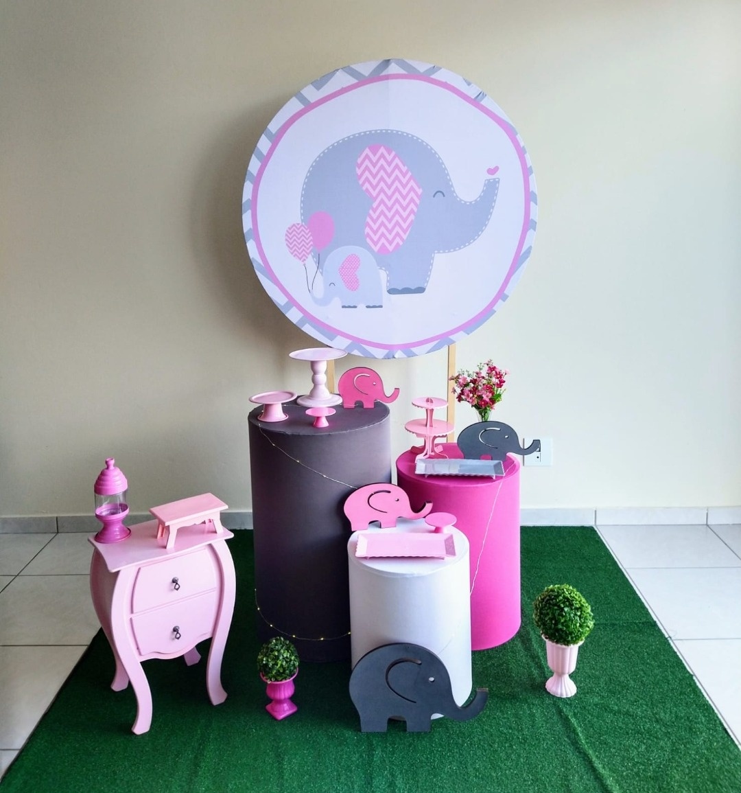 Kit Elefantinha Rosa (Chá de Bebe) - feste_se_peguemonte
