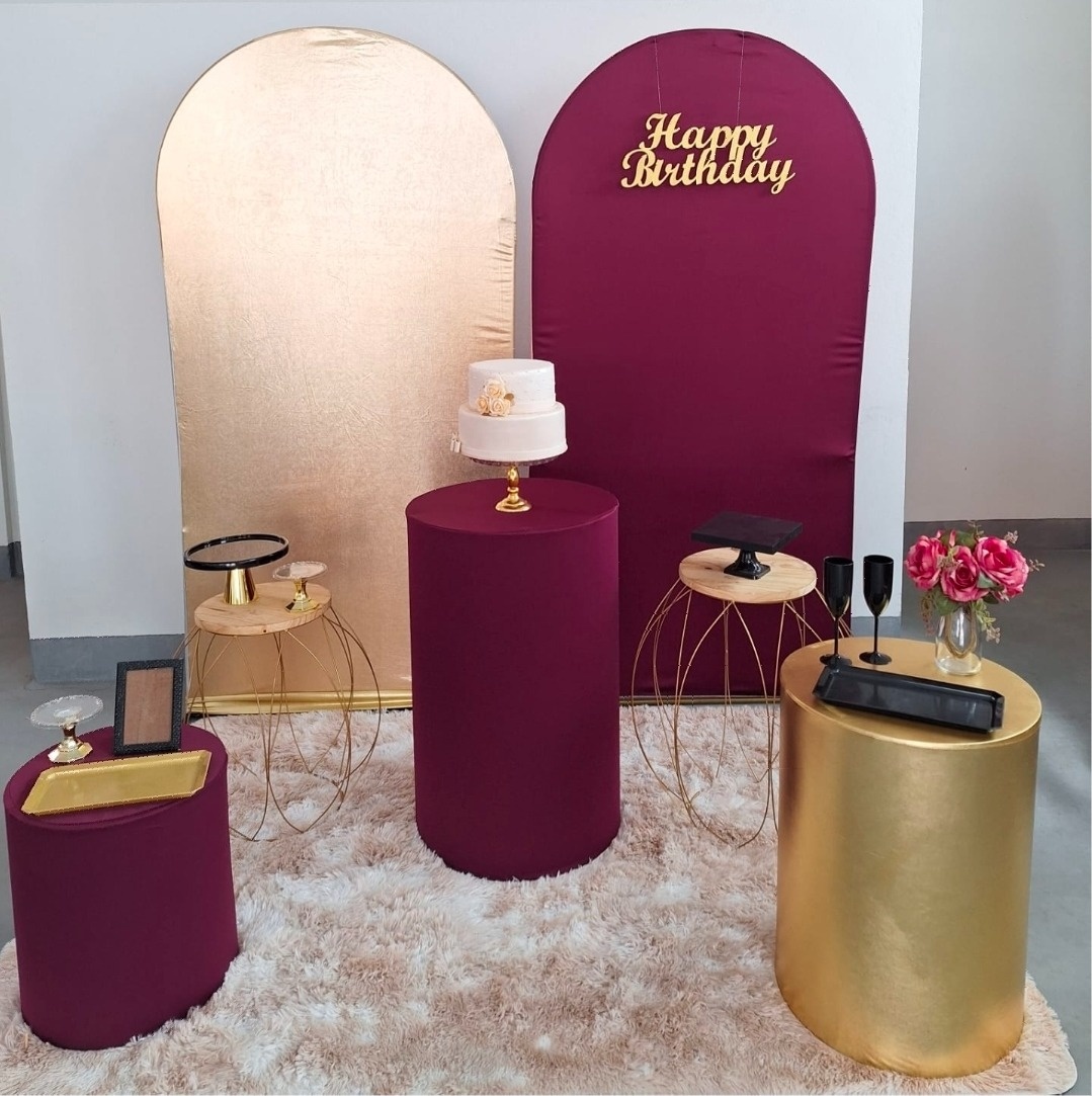 Kit Happy Birthday Marsala E Dourado - feste_se_peguemonte