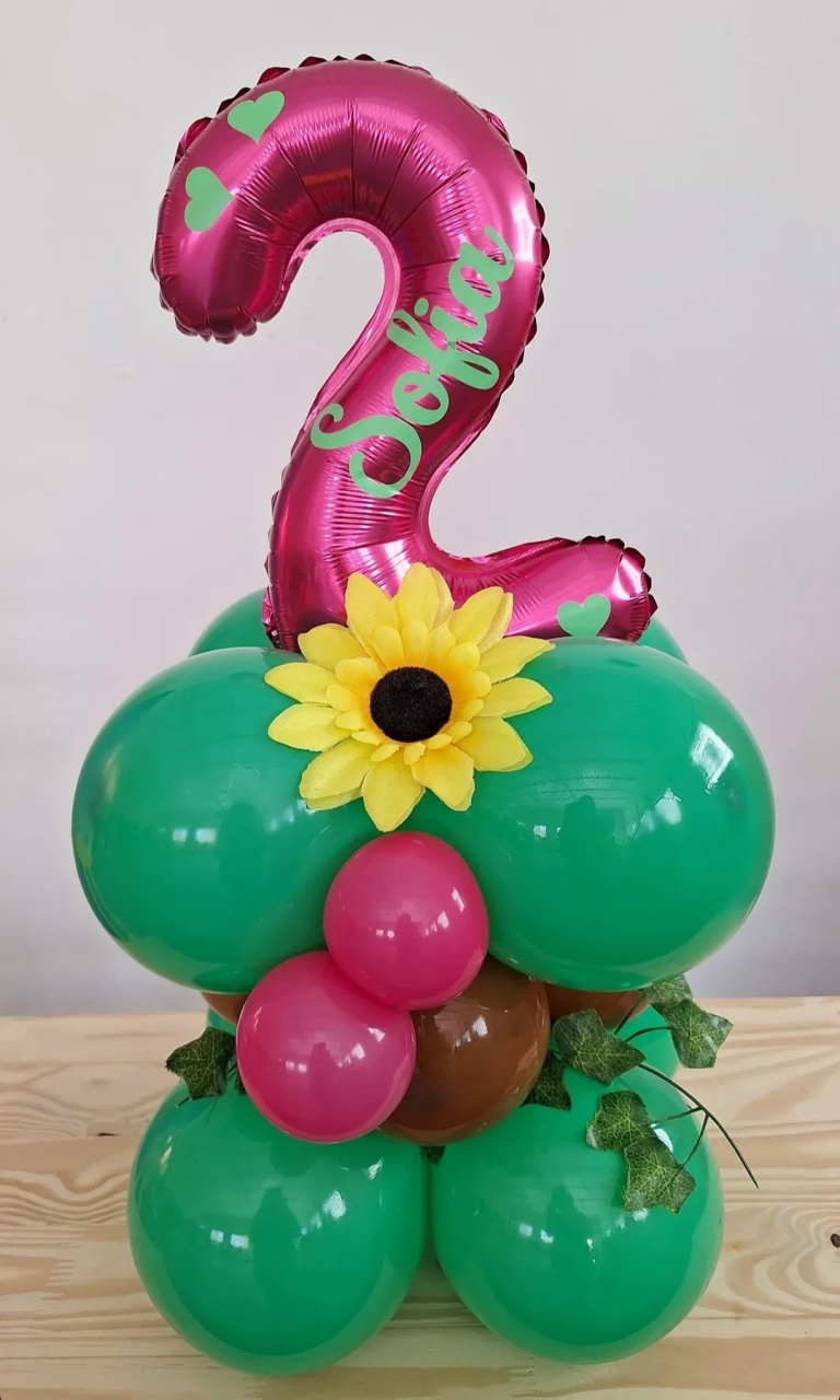 Bublle Com  1 Numeral (Arranjo de Bexiga Personalizado)  - feste_se_peguemonte