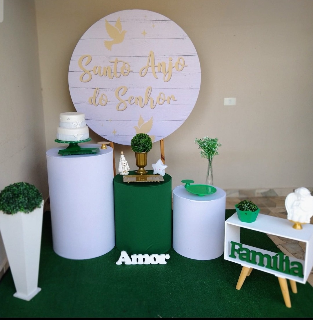 Kit Batizado Santo Anjo Do Senhor Verde - feste_se_peguemonte