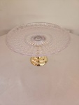 Boleira 23X14 Transparente/ Imita Vidro  Pé Dourado  - imagem 2