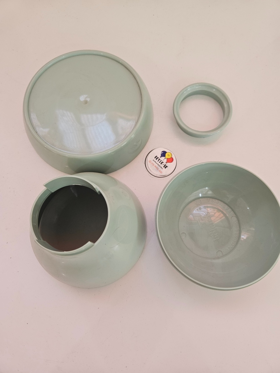 Boleira Cogumelo 16X12 Ou Vaso 15Cm Verde Menta Kit - feste_se_peguemonte