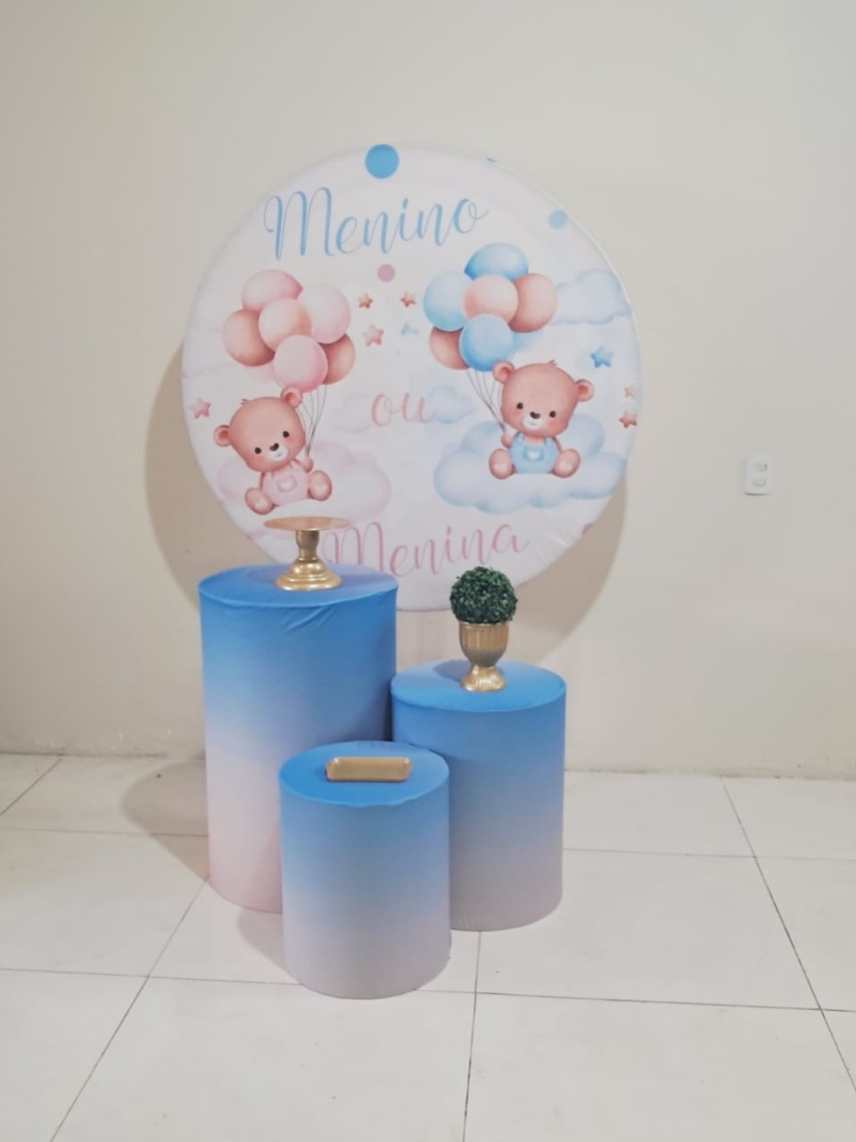 Kit Chá Revelação  Casal de Ursos - Básico - comdecoracaofestas