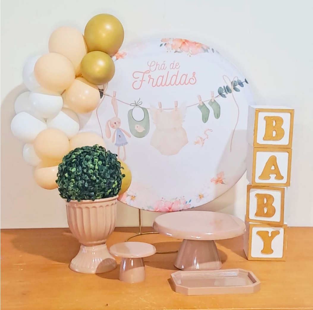 Mini Kit Chá de Fraldas - Básico - comdecoracaofestas