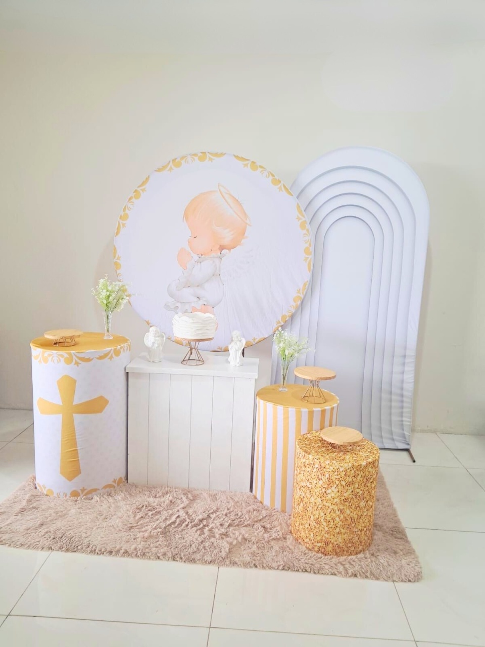 Kit  Batizado Anjo - Luxo - comdecoracaofestas