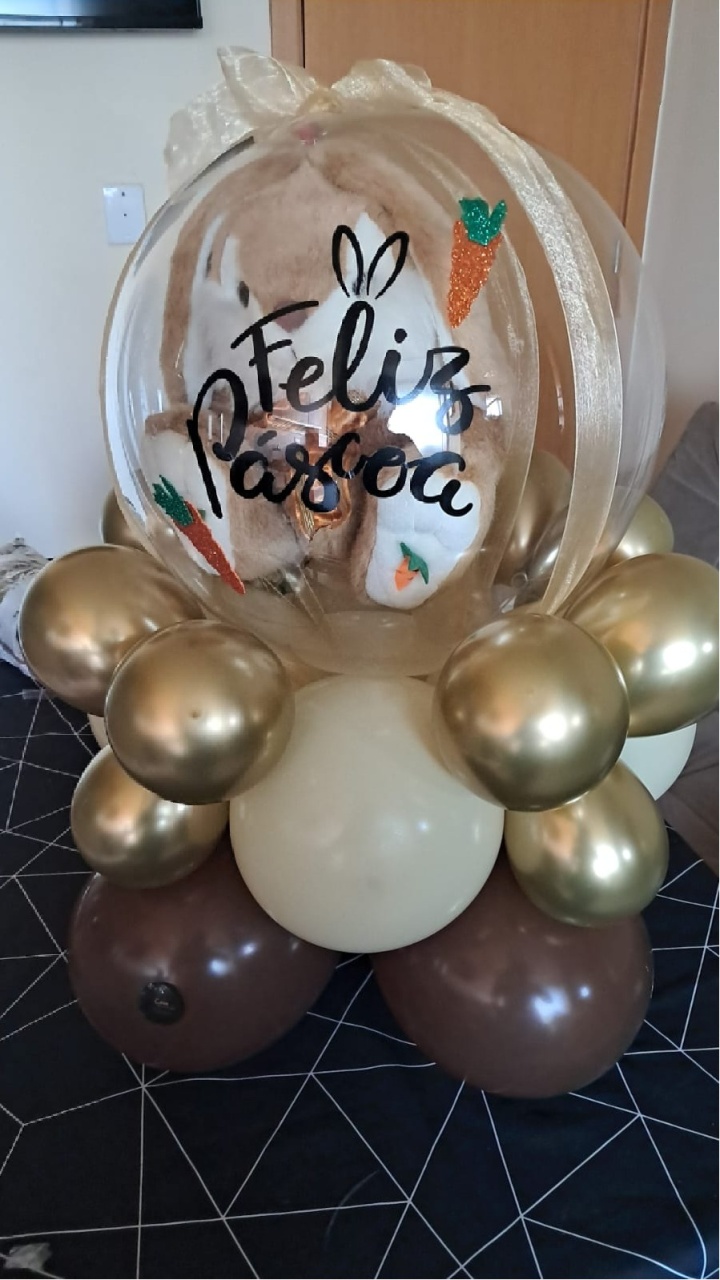 Box Balão Com Urso - comdecoracaofestas