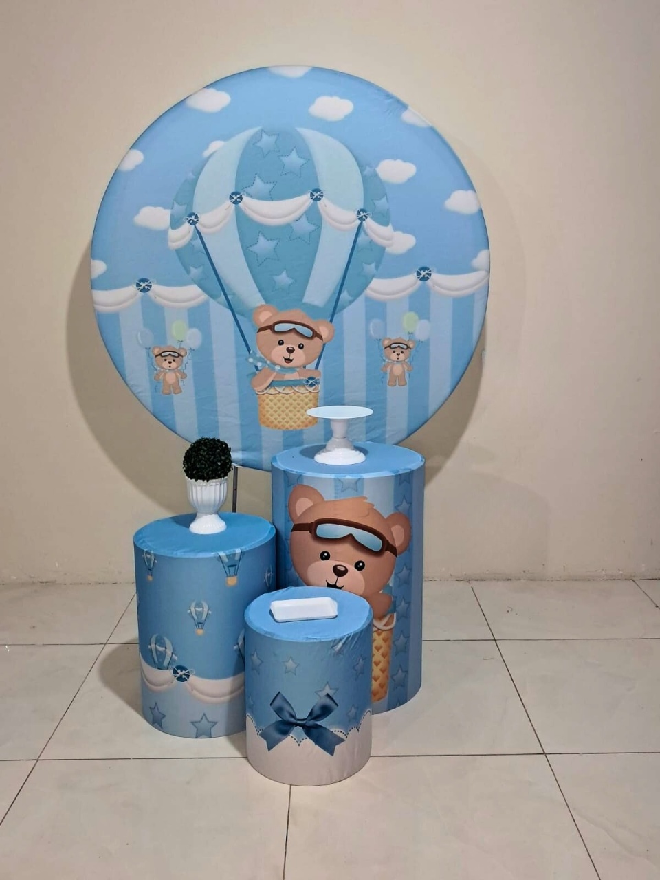 Kit Urso Balão Azul - Básico - comdecoracaofestas