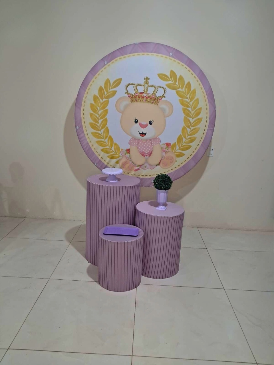 Kit Princesa Ursa Lilás - Básico - comdecoracaofestas