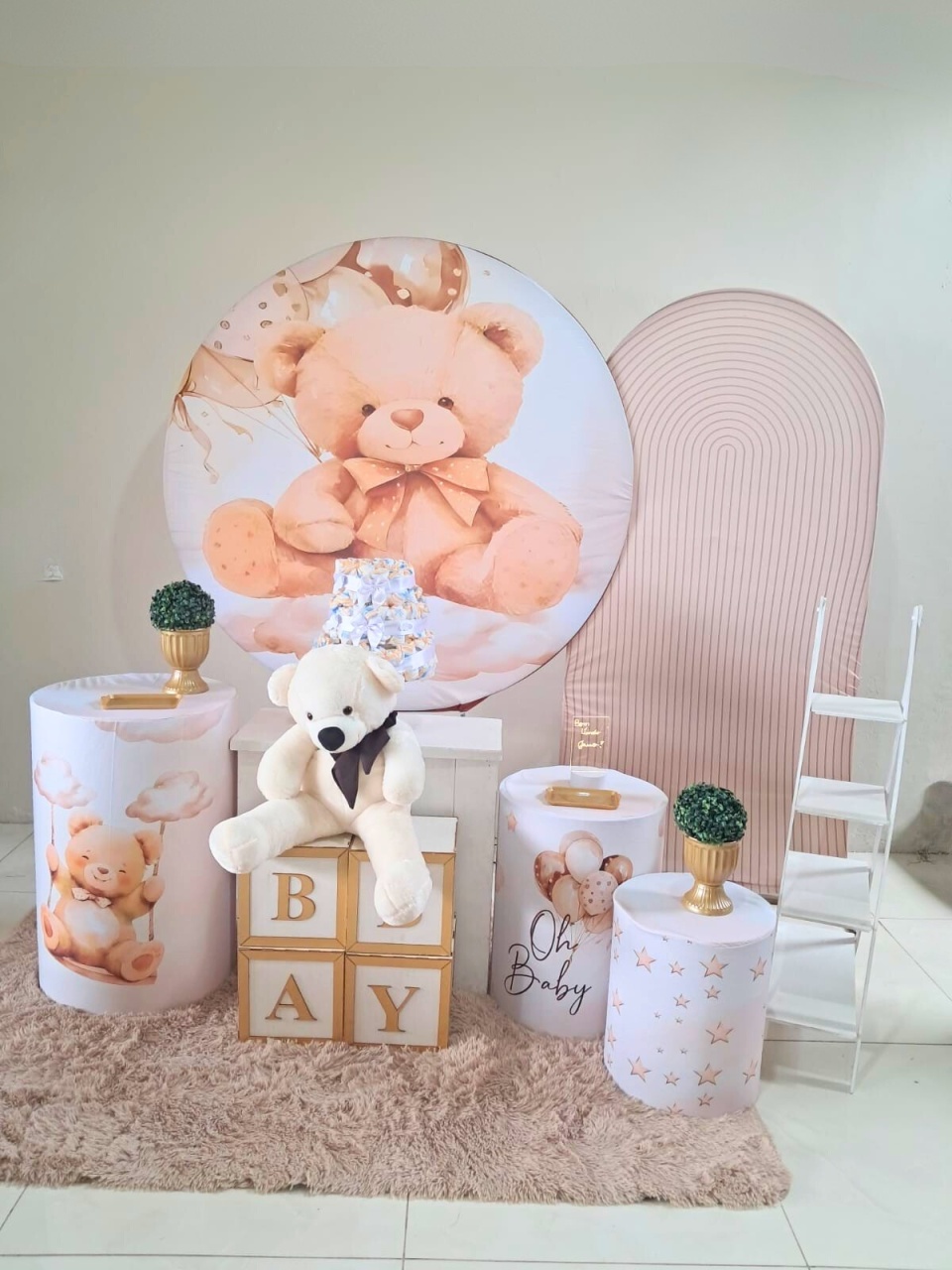 Kit Urso Bege - Luxo   - comdecoracaofestas