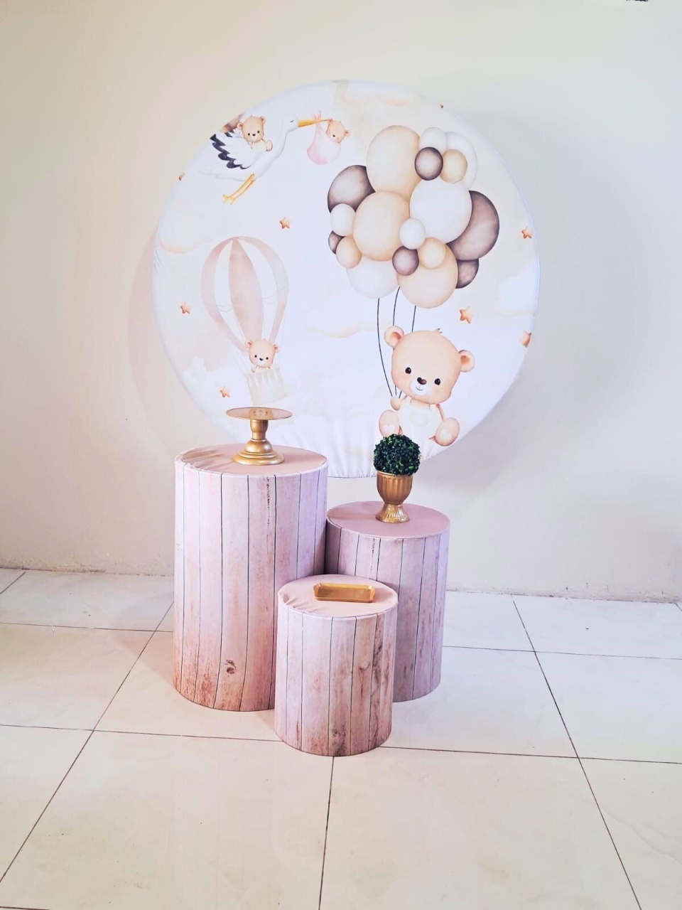 Kit Urso Balão Bege - Básico - comdecoracaofestas