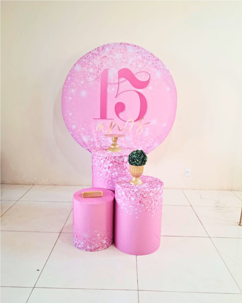 Kit 15 Anos Rosa Pink - Básico - comdecoracaofestas