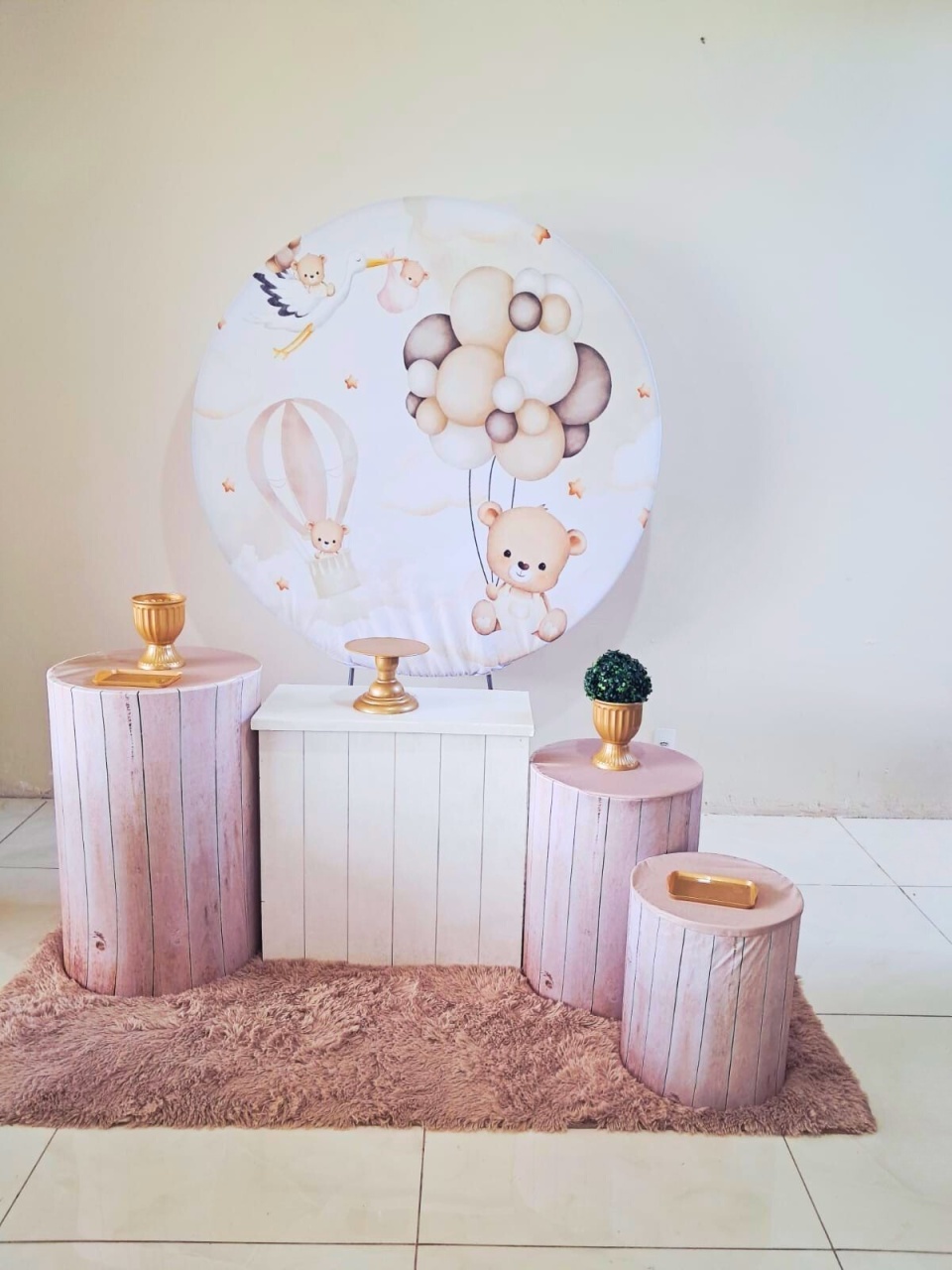 Kit Urso Balão Bege - Essencial - comdecoracaofestas