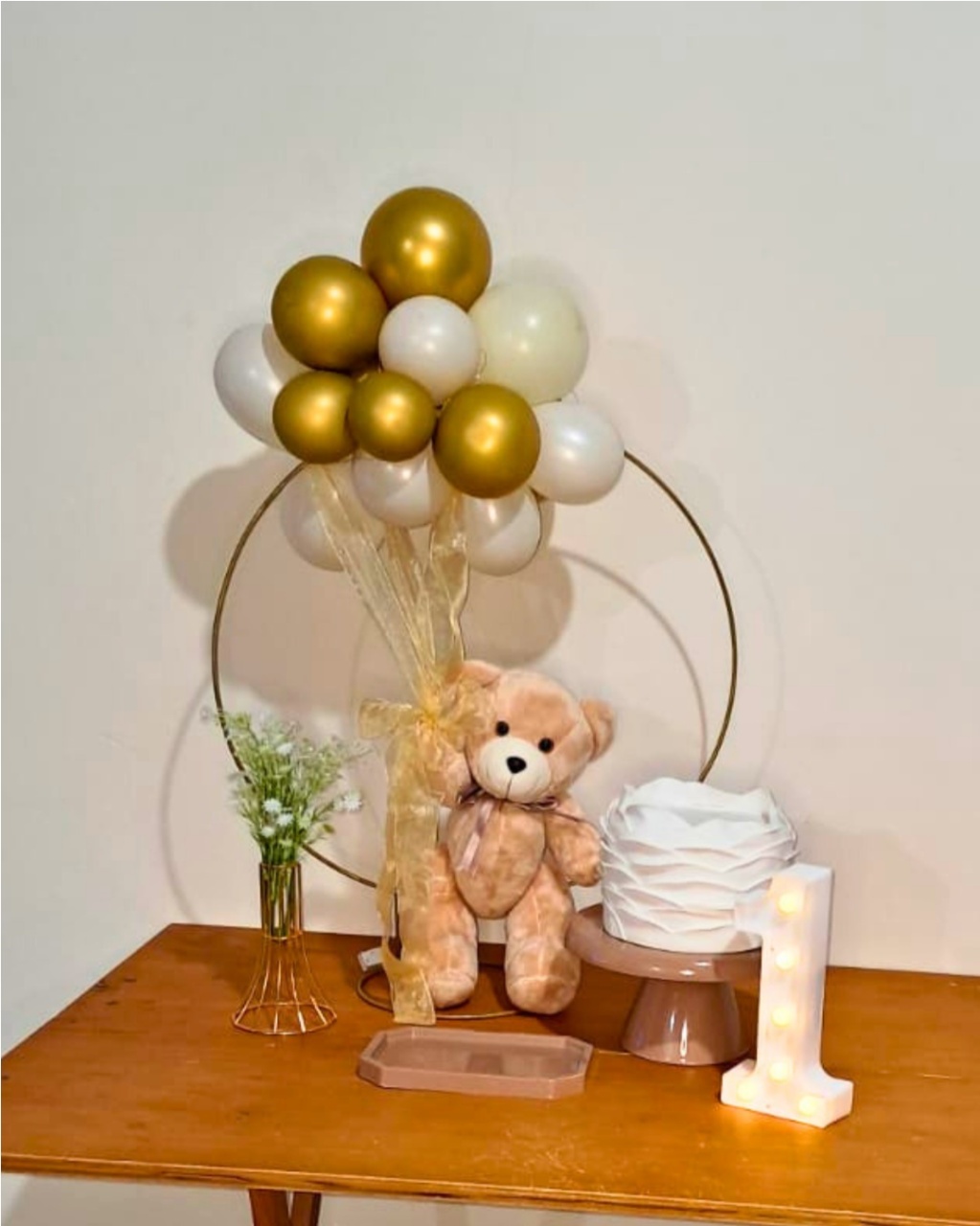 Mini Kit Urso Com Balões - Luxo - comdecoracaofestas
