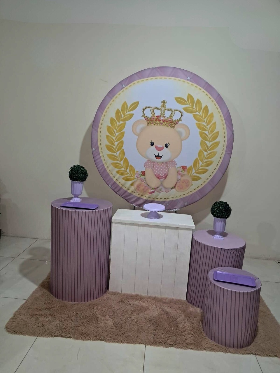 Kit Princesa Ursa Lilás - Essencial - comdecoracaofestas