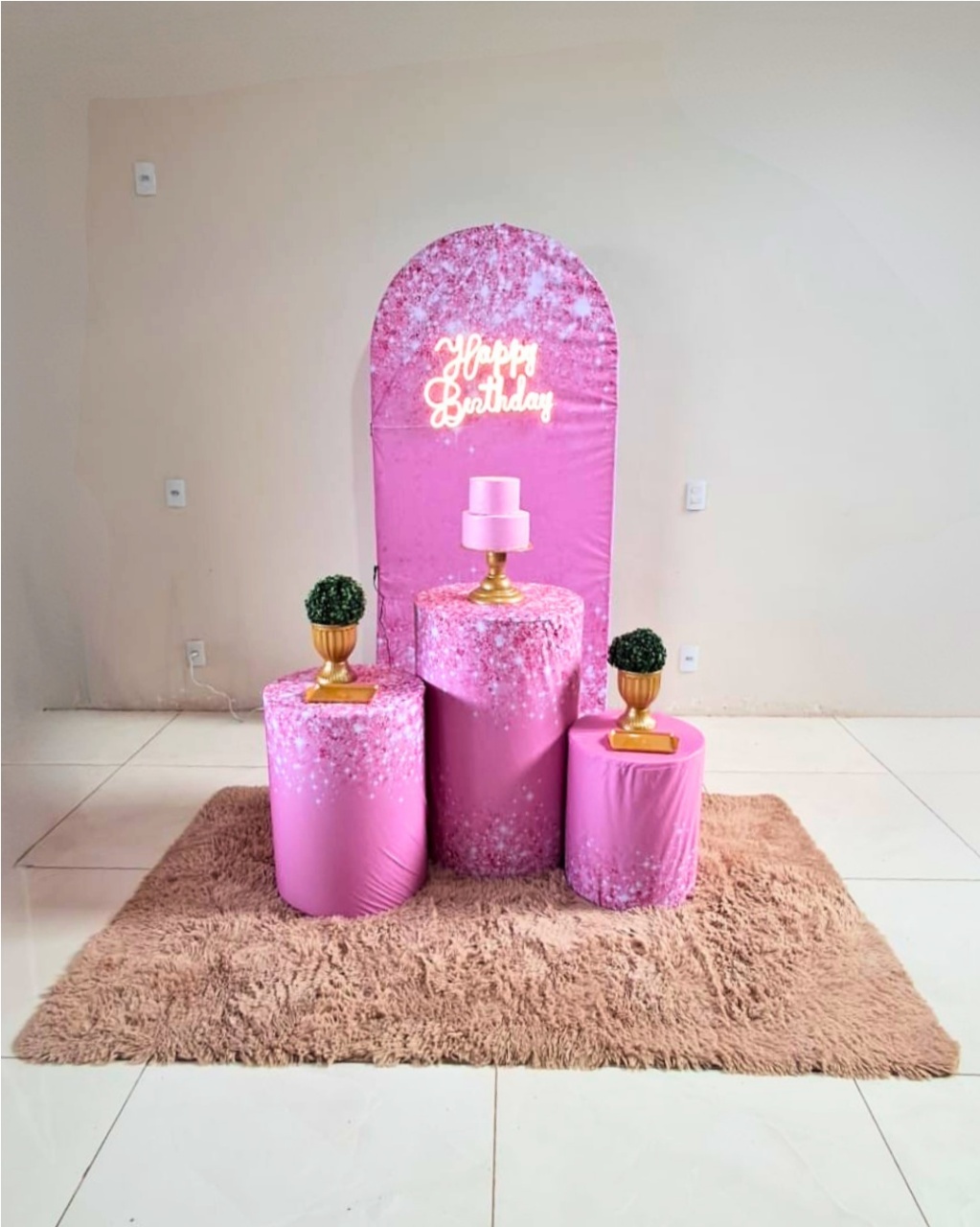 Kit Glitter Rosa Luxo - comdecoracaofestas