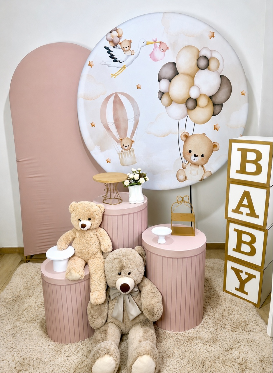 Kit Ouro Urso Com Balão - Fernanda da Silveira Cavalheiro 