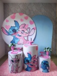 Tema Stitch E Angel. Rosa Bebê E Azul. - imagem 2