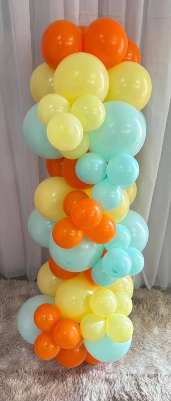 Mini Arco Balões 1,20 Metros (Amarelo Candy, Verde Água E Laranja) - Três Marias Festas