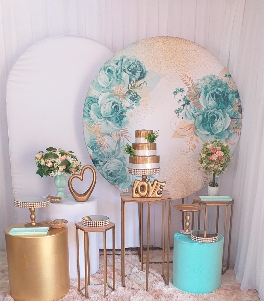 Floral Verde Com Dourado (Mod2) - Três Marias Festas