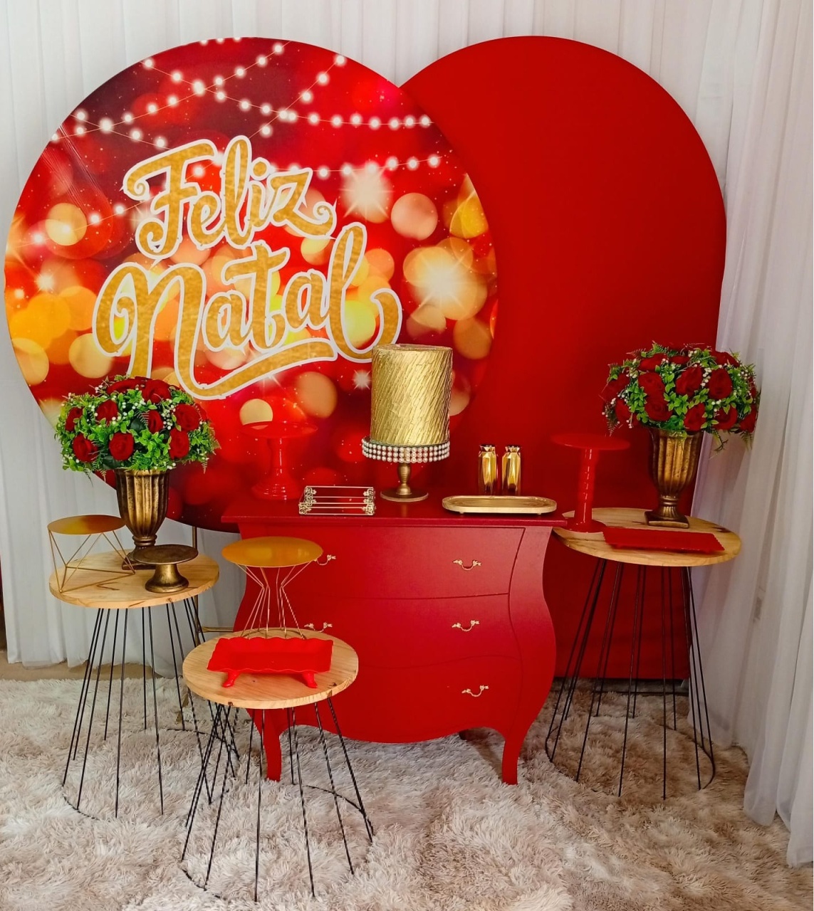 Natal Vermelho E Dourado (Mod2) - Três Marias Festas