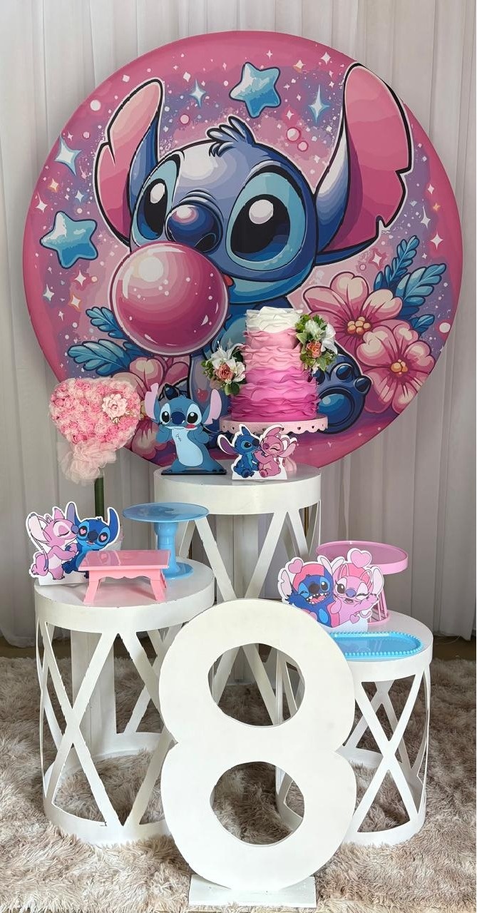 Stitch Chiclé Cilindros Vazados - Três Marias Festas