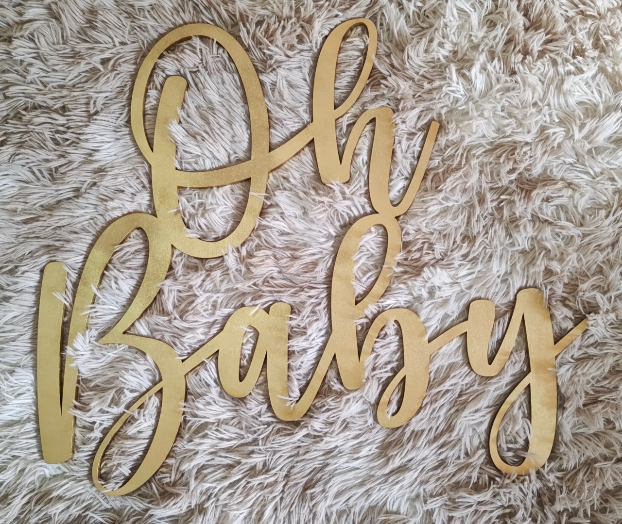 Oh Baby Mdf Dourado (Escrita) - Três Marias Festas