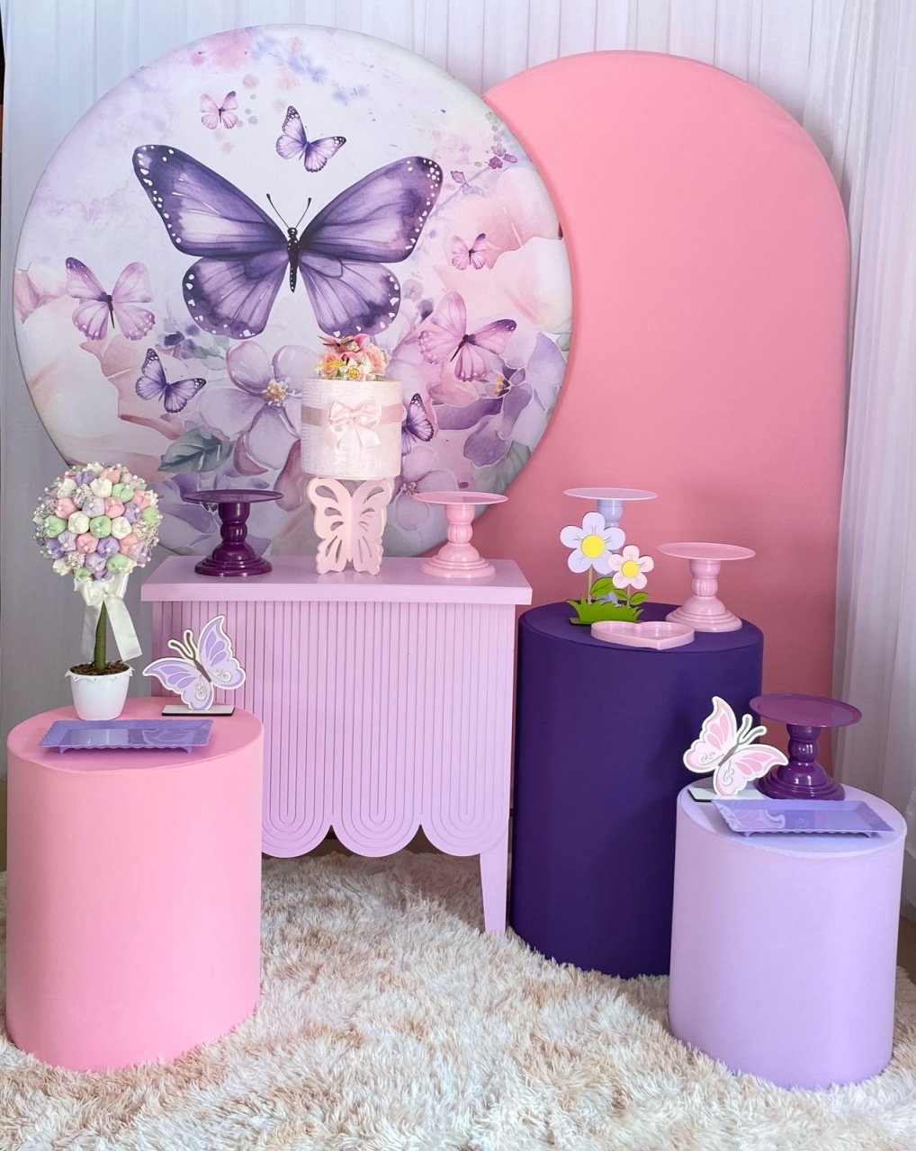 Borboletas Lilás E Roxo - Três Marias Festas