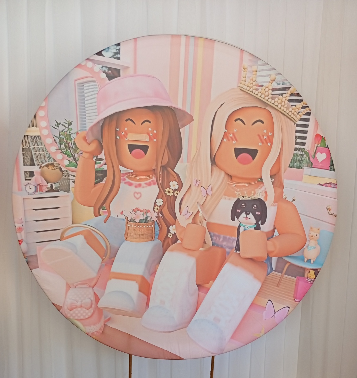 Painel Sublimado  Roblox Rosa - Três Marias Festas